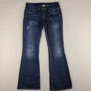 Silver Jeans Womens 27x33‎ Blue Eden Flared Leg Dark Wash Denim